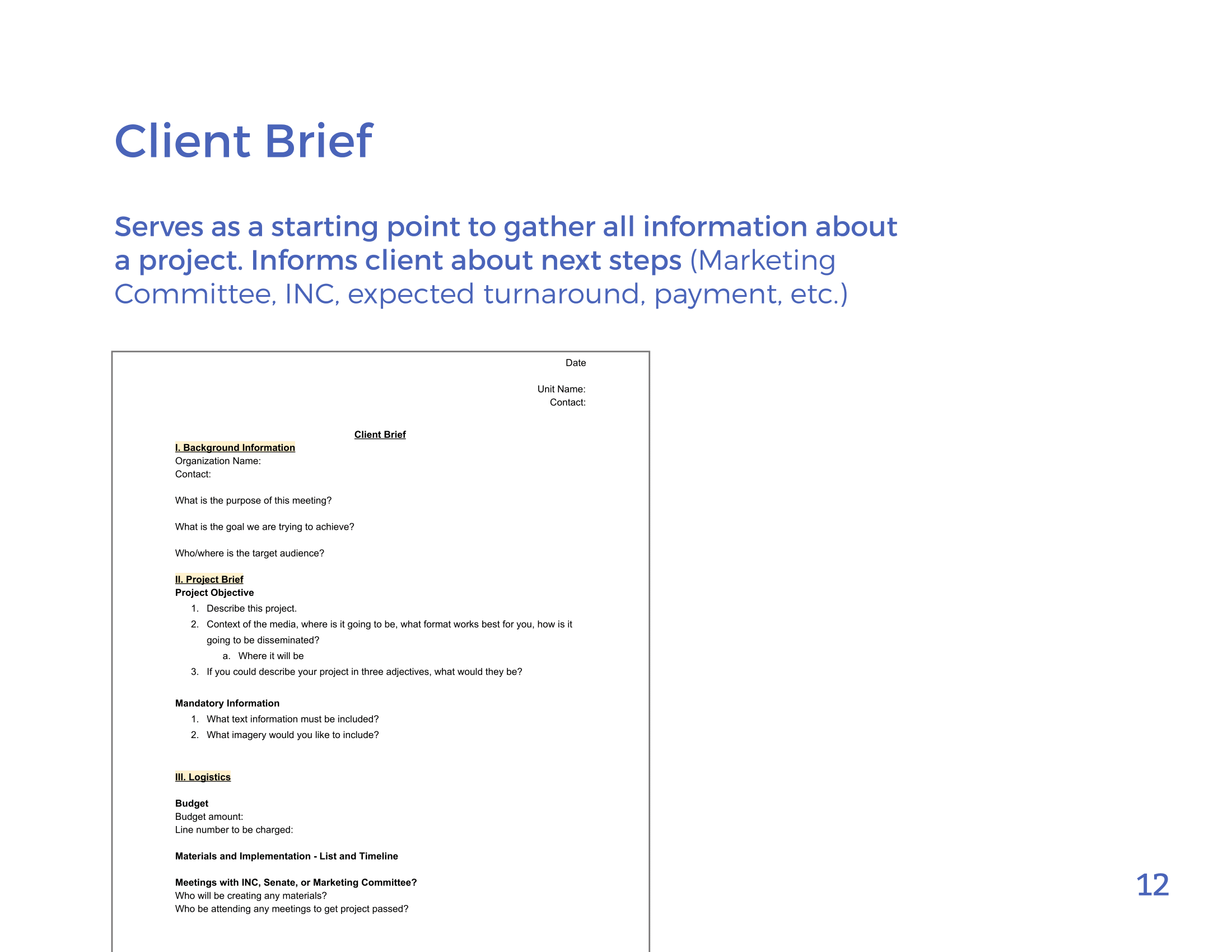 Project Turnaround Times sheet