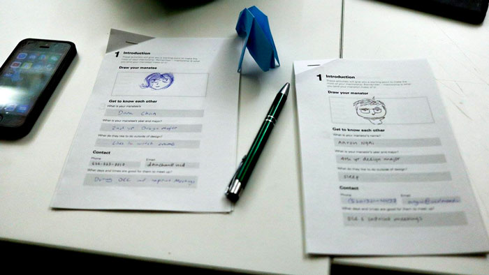 Two completed worksheets