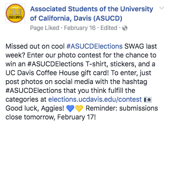 Facebook post - photo contest publicity